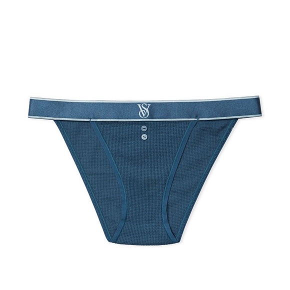 VICTORIAS SECRET LOGO WAISTBAND STRETCH COTTON TANGA BIKINI PANTY UNDERWEAR. NWT - Picture 4 of 10